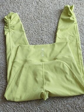Willow Neon Lime Ribbed High-Waist Leggings